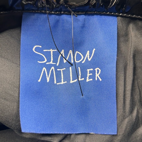 SIMON MILLER Patent Faux Leather Pants 26 Black Goth Dark Romantic Wet Look - Picture 9 of 15